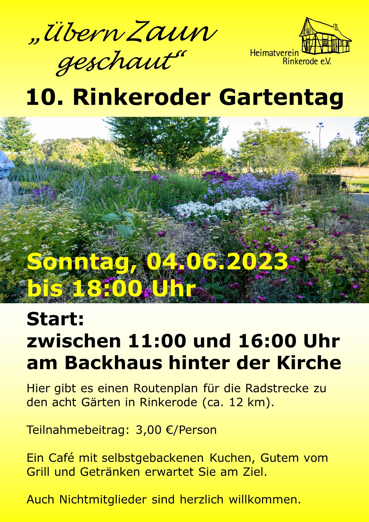 Plakat vom Gartentag 2023 des Heimatvereins Rinkerode